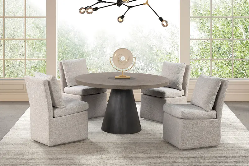 Broager 5-Piece Round Dining Set By Furniture Of America – Compact Table & Coordinating Chairs 1