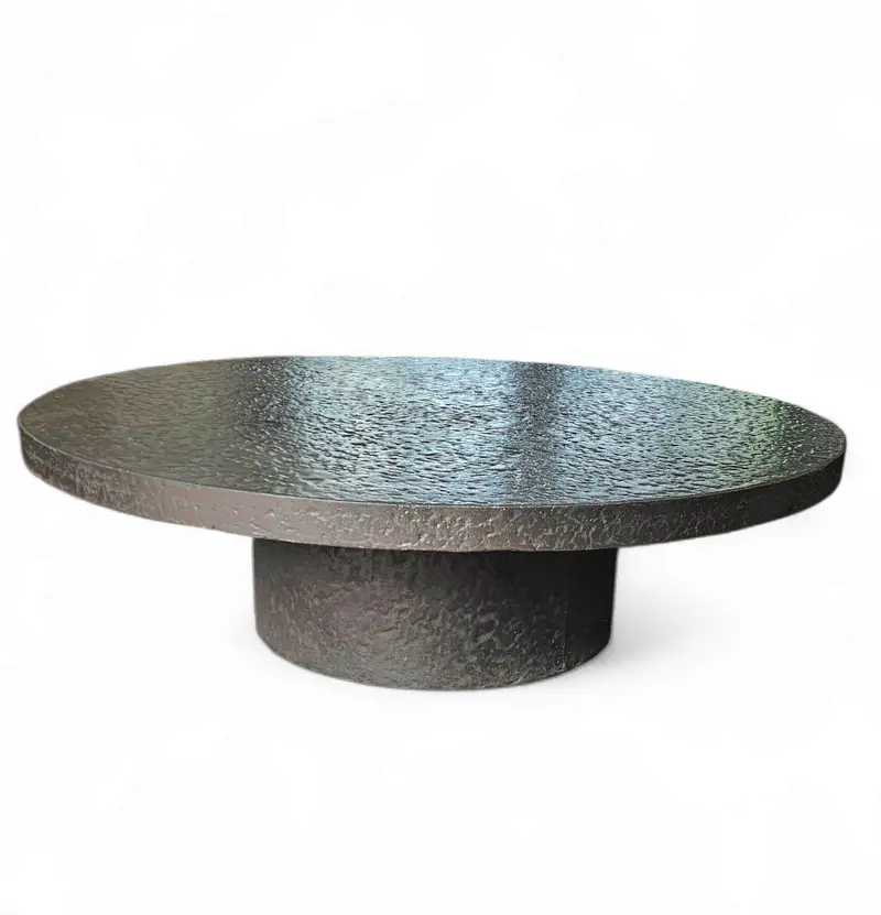Brutalist-Style Resin Composite Coffee Table – Textured Stone Finish 1