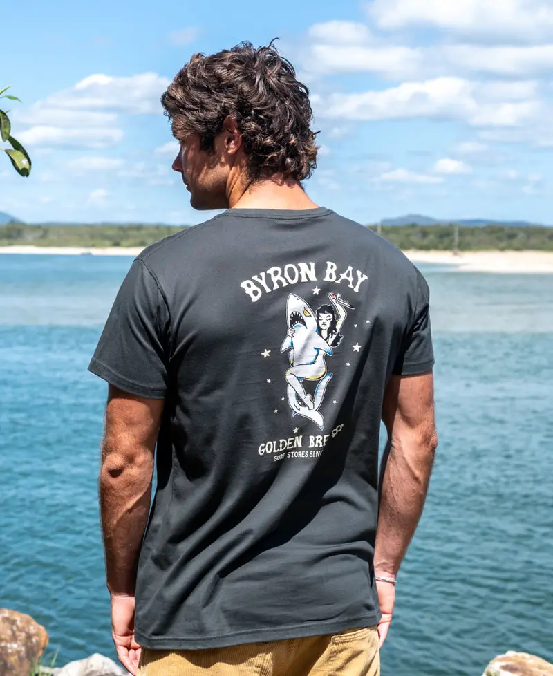 Byron Shark Girl T-Shirt – Washed Black 1