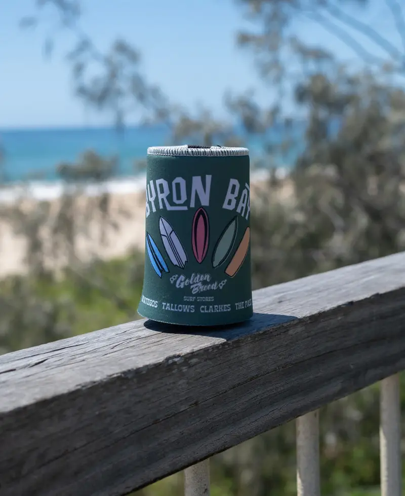 Byron Stubby Cooler Sleeve With Smurf Art – Surf Green 1