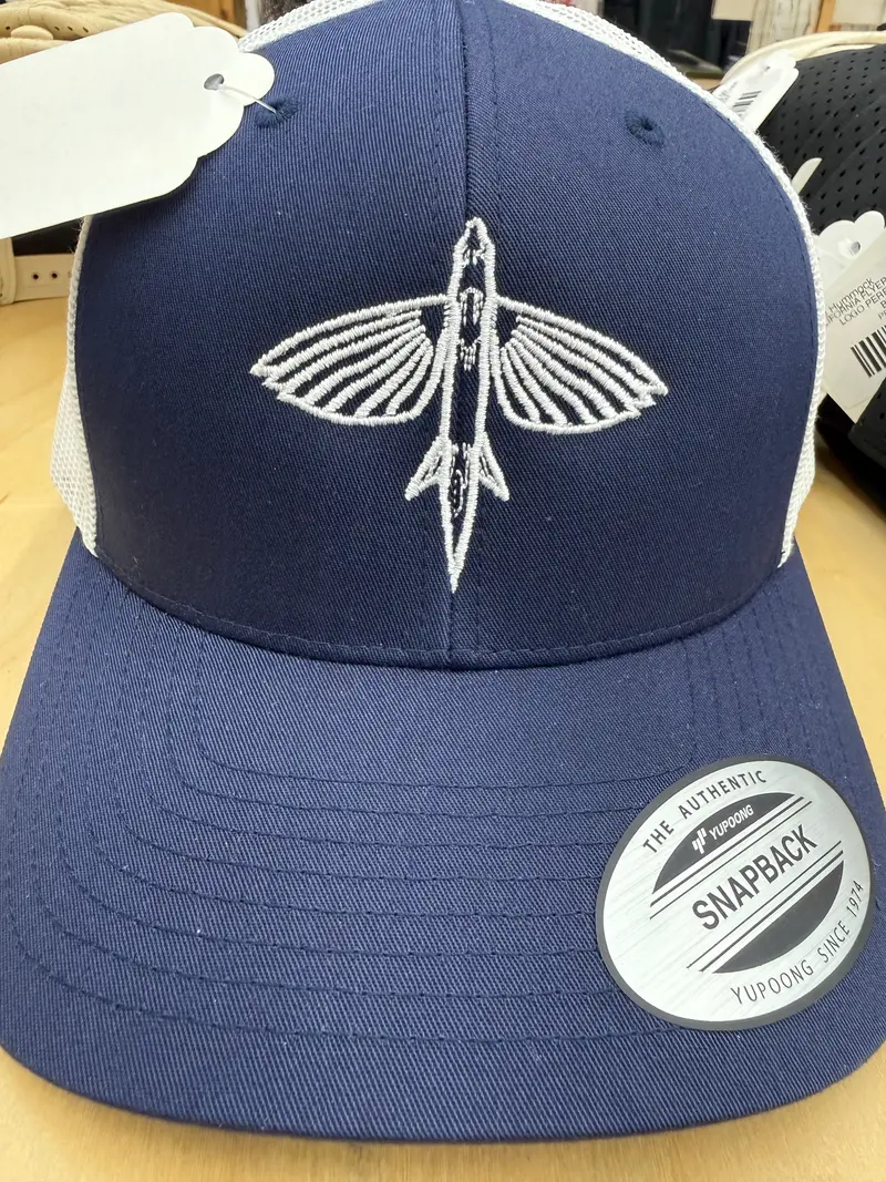 California Flyer Co. Flyer Logo Mesh Back Hat – Navy & White Breathable Design 1