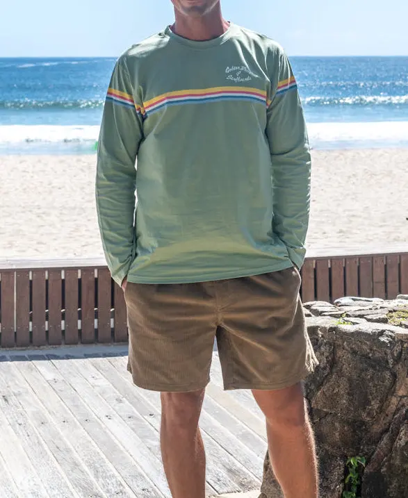 California Long Sleeve T-Shirt In Sage Green 1