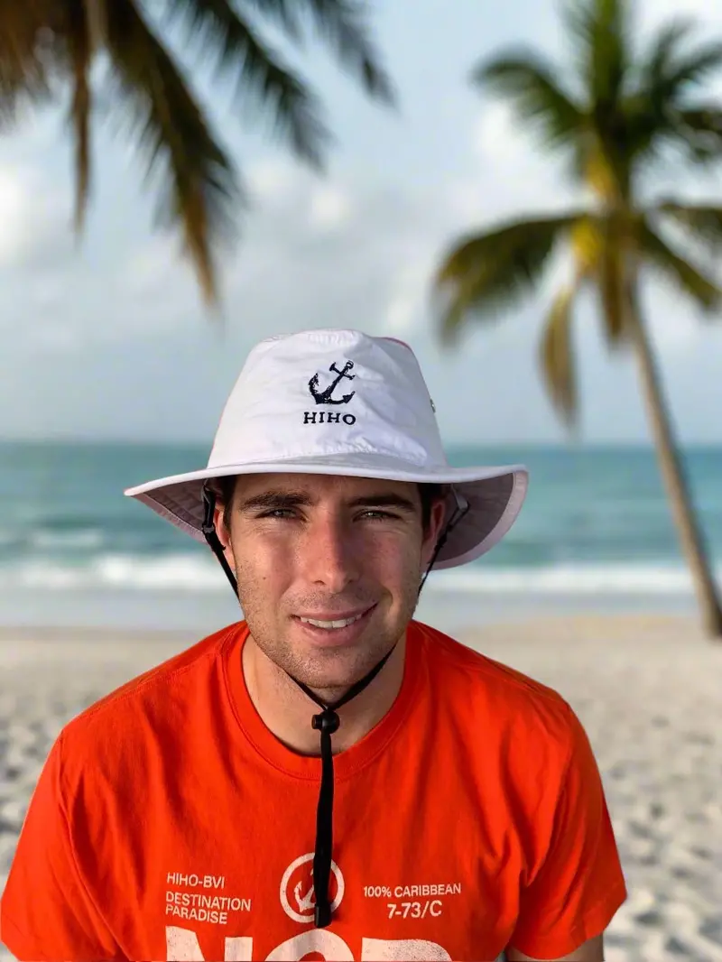 Cam Hiho Logo Wide-Brim Sun Hat – White 1