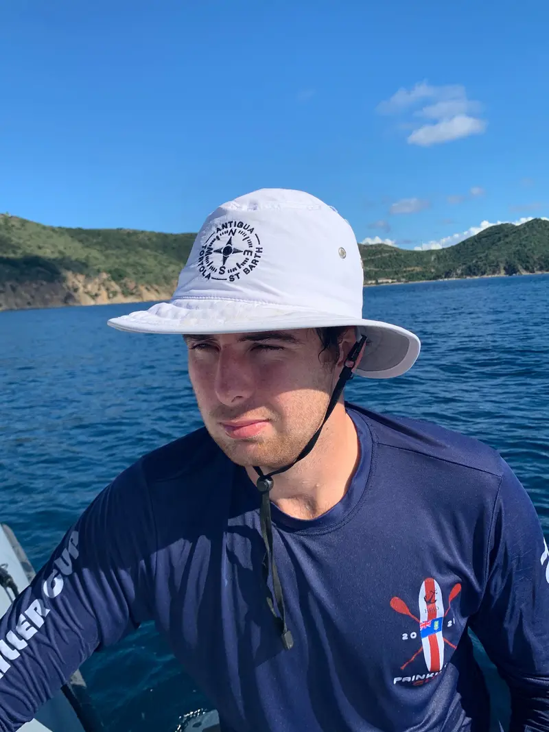 Cam Tortola Compass Wide-Brim Hat In White 1