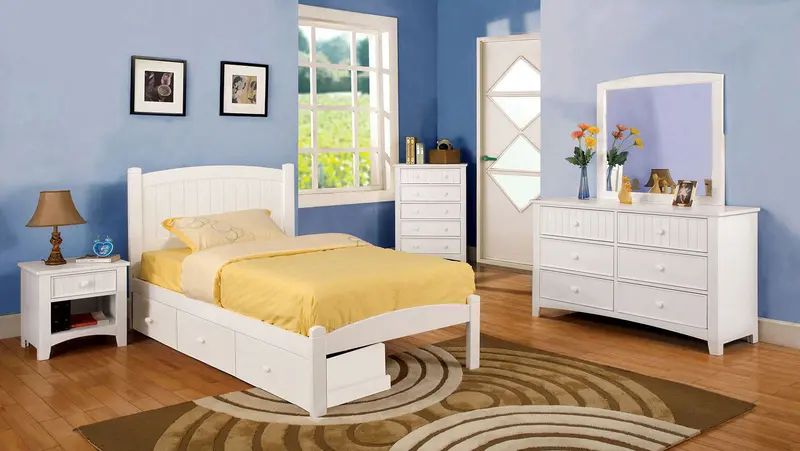 Caren 4-Piece Bedroom Set By Furniture Of America (Cm7902Wh-T-4Pc) 1