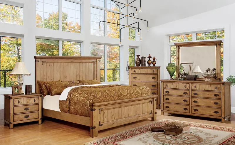 Carlsbad Queen Bedroom Set With Two Nightstands – 5-Piece Collection By Furniture Of America 1