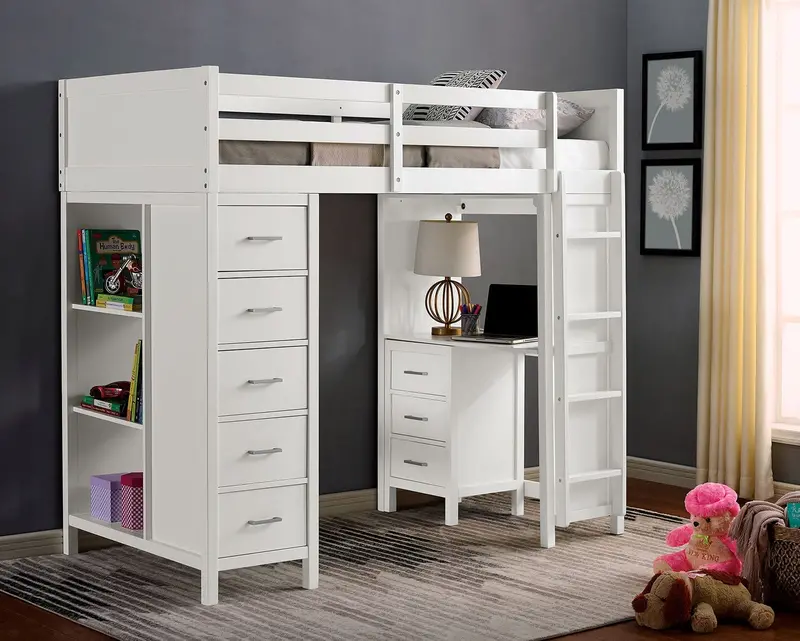 Cassidy Twin Loft Bed With Integrated Drawers By Furniture Of America – Cm-Bk970-Bed 1