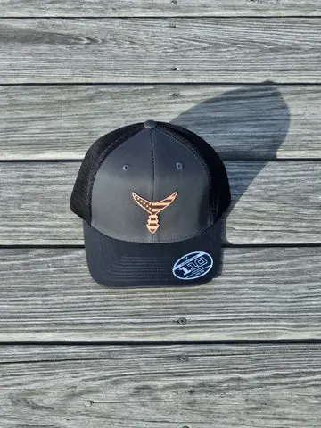 Chasing Tail Adjustable Snapback – Charcoal & Black With Premium Leather Patch 1
