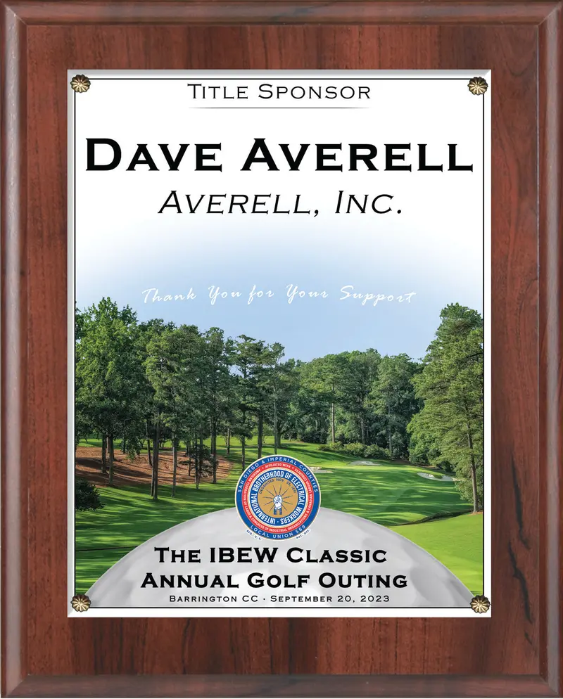 Cherry Wood Sponsor Recognition Plaque 1