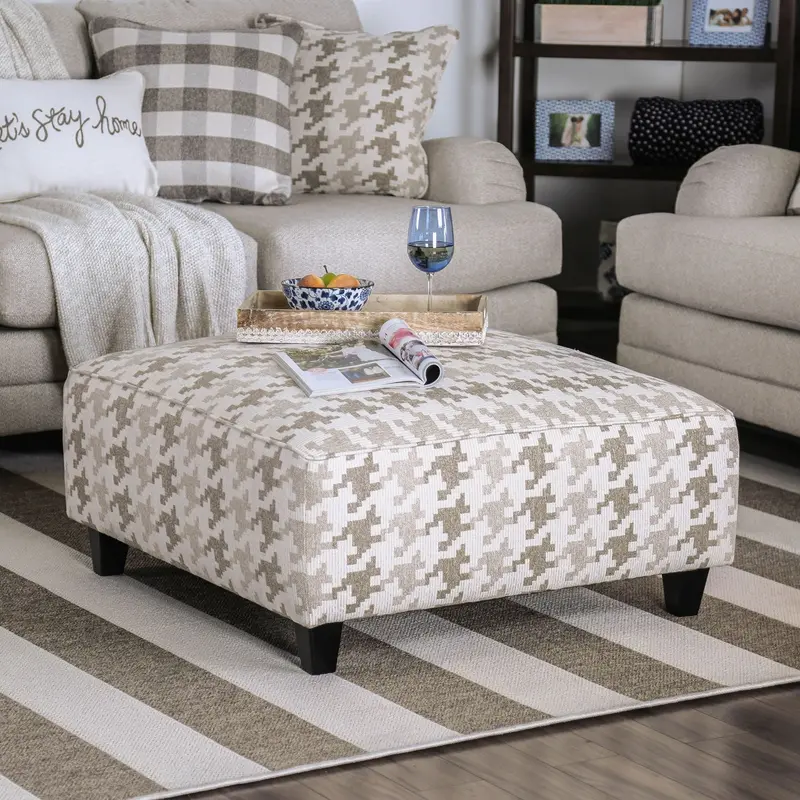 Christine Velvet-Finish Ottoman By Furniture Of America – Sm8280-Ot 1