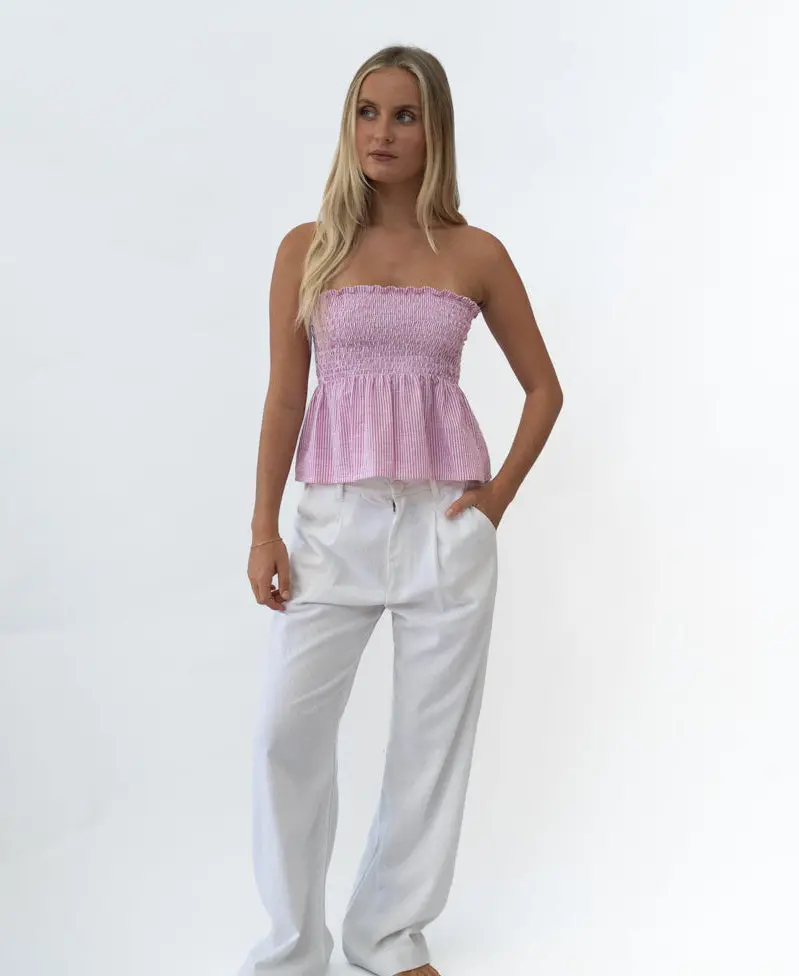 Claire High-Waisted Pant In Crisp White 1