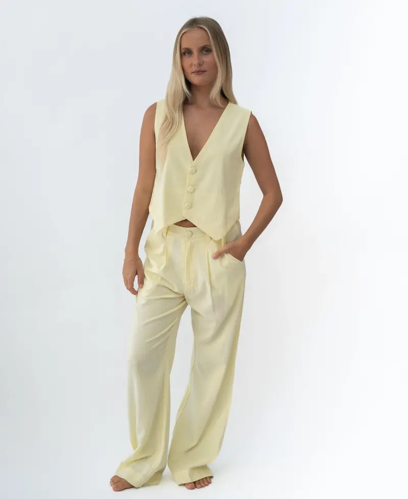 Claire High-Waisted Pant In Lemon 1