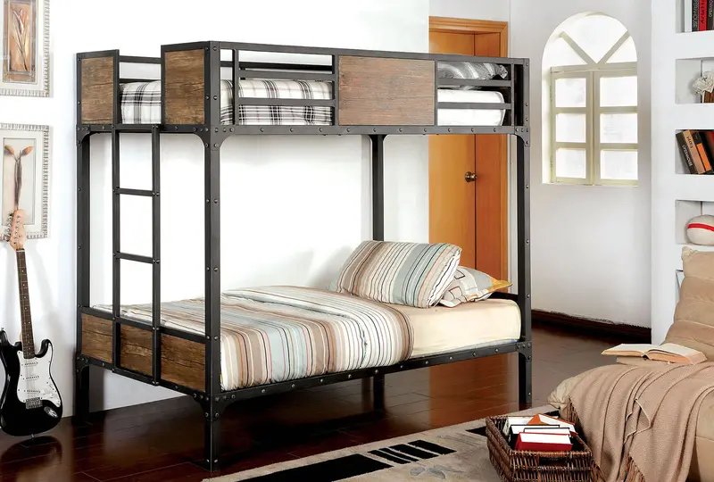 Clapton Twin-Over-Twin Bunk Bed By Furniture Of America – Cm-Bk029Tt 1