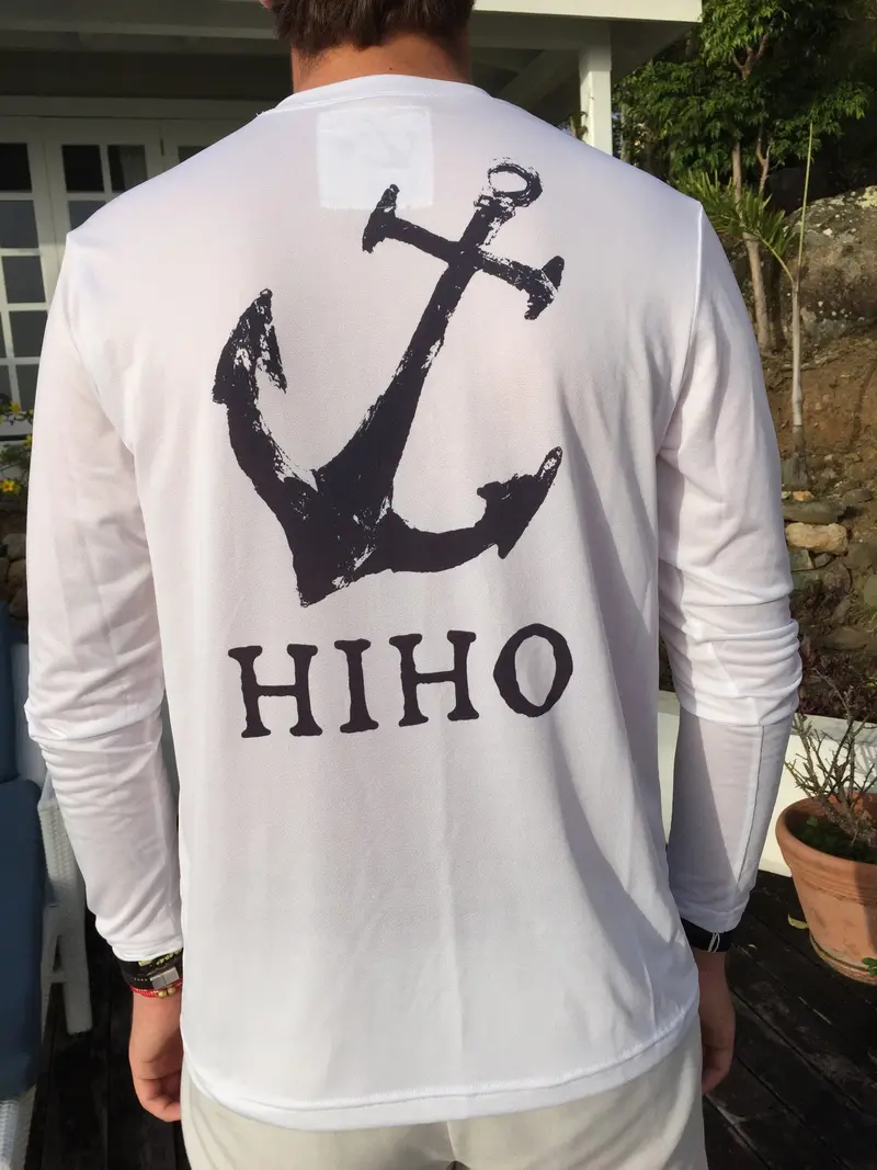 Clean White Hiho Anchor Upf 50 Shirt – Maritime-Inspired Design 1