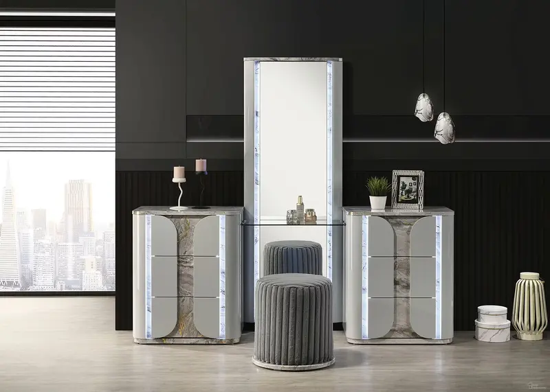 Cleburne Vanity Set With Matching Stool And Mirror (Fm72011Lg-V-Set) 1