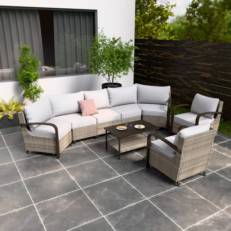 Coastal Vista Outdoor Patio Set – Dining Chairs + Accessories, 7-Person Capacity 1
