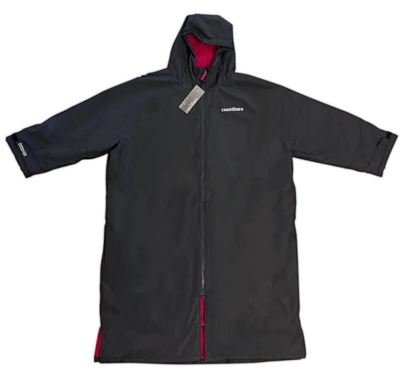 Coastlines Black And Red Surf Change Robe 1