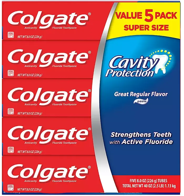 Colgate Cavity Protection Fluoride Toothpaste – Regular Flavor, 8 Oz., 5-Pack 1