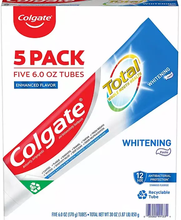 Colgate Total Whitening Anticavity Toothpaste – 6 Oz., 5-Pack 1