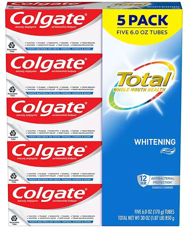 Colgate Total Whitening Gel Toothpaste – 6 Oz., 5-Pack 1