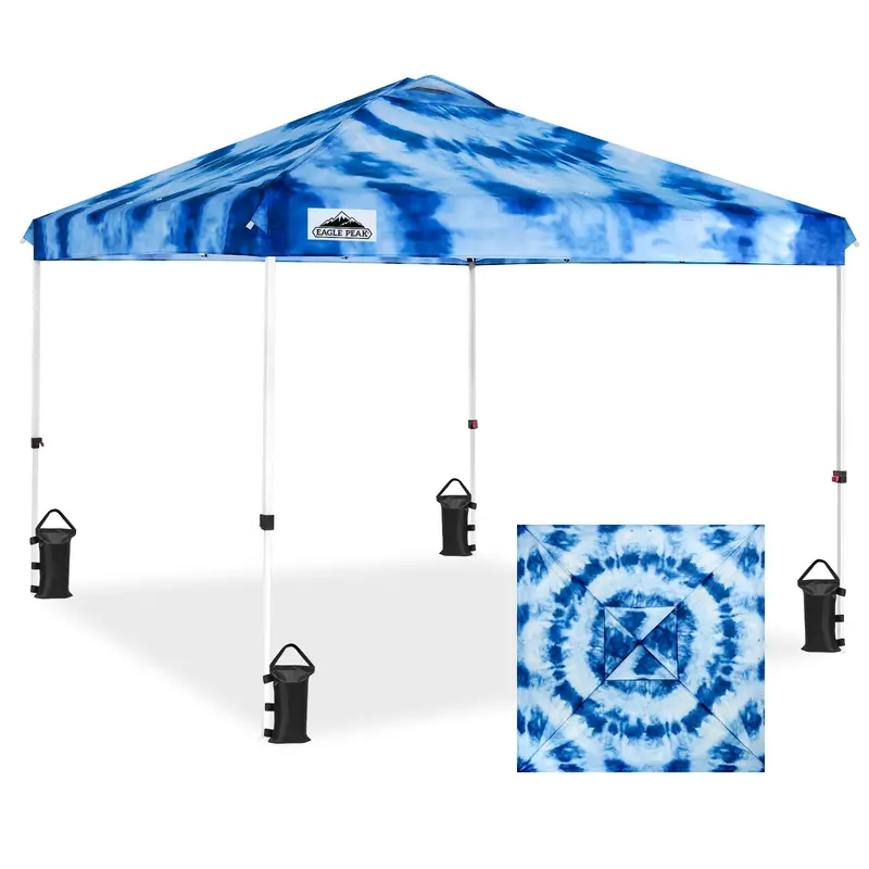 Colorrise 10X10 Pop-Up Canopy Tent With Vibrant Tie-Dye Digital Print Top 1