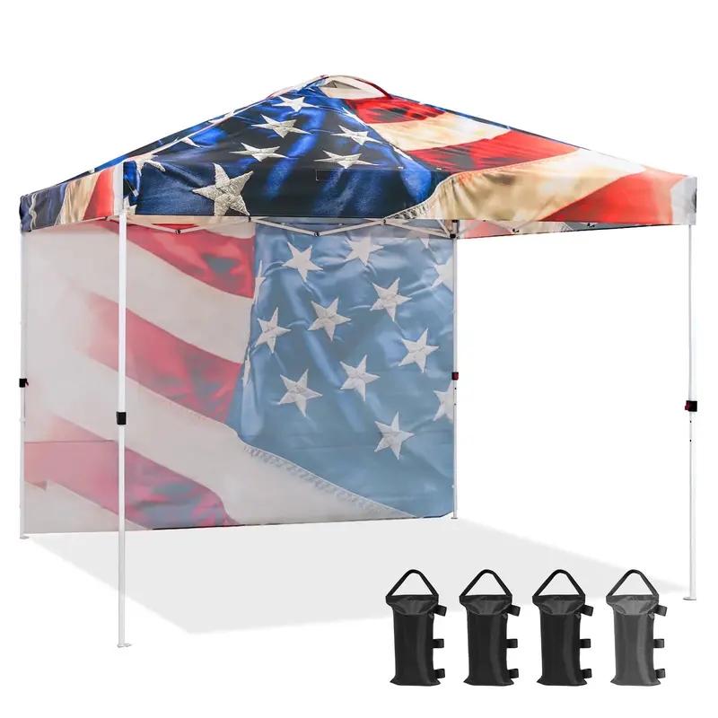 Colorrise Commercial 10×10 Pop-Up Canopy With One Removable Sidewall 1