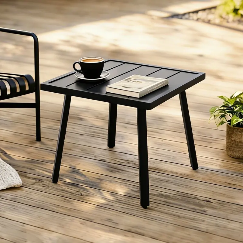 Compact Outdoor Patio Side Table – Square Or Rectangular Coffee Table 1