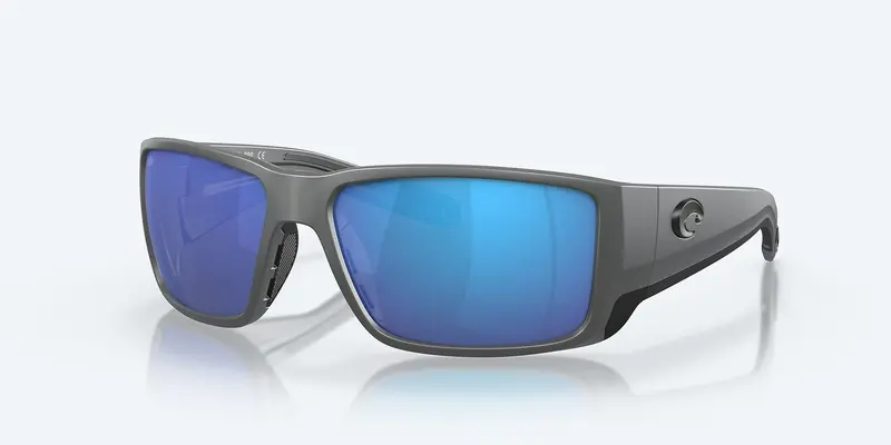 Costa Blackfin Pro Polarized Sunglasses – Matte Gray Frame With Blue Mirror 580G Lenses 1