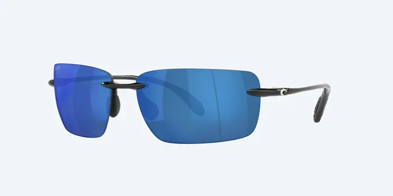 Costa Gulf Shore Shiny Black Frame With Blue Mirror Lens 580P Polarized Sunglasses 1