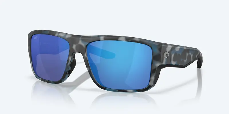 Costa Taxman Sunglasses – Deep Water Camo Frame With Blue Mirror 580G Lens 1