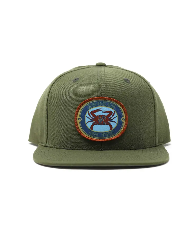 Crab-Themed Wool Flatbill Snapback 1