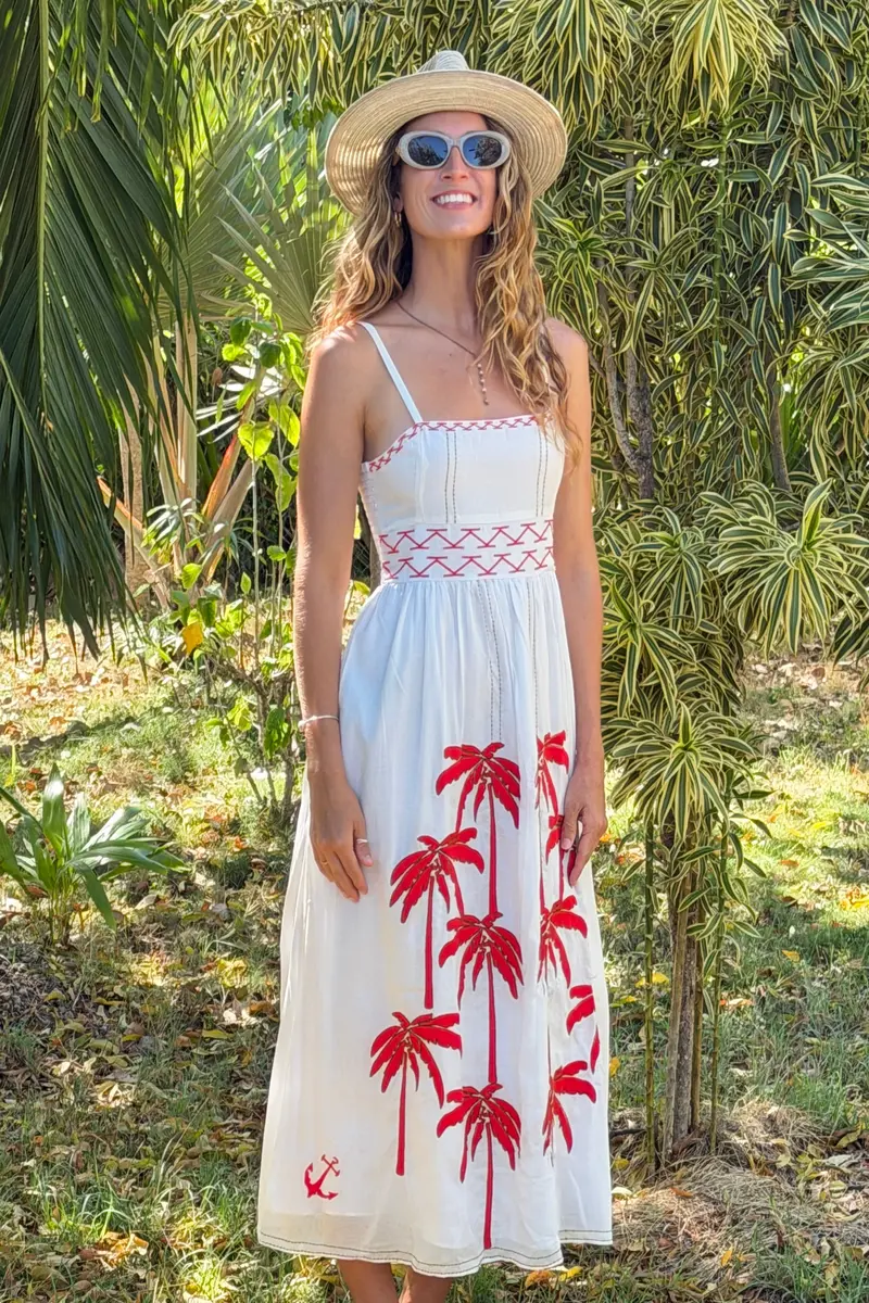 Cream Nicole Sleeveless Midi Dress 1