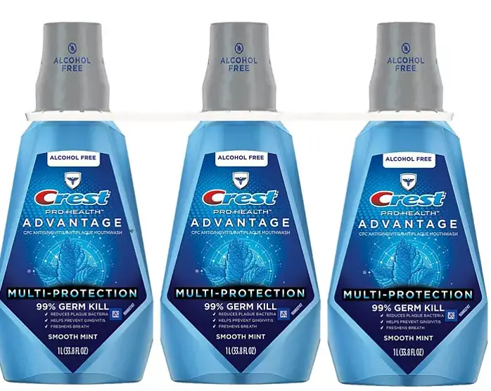Crest Pro-Health Advantage Multi-Protection Mouthwash – Smooth Mint, 33.8 Fl. Oz., 3-Pack 1