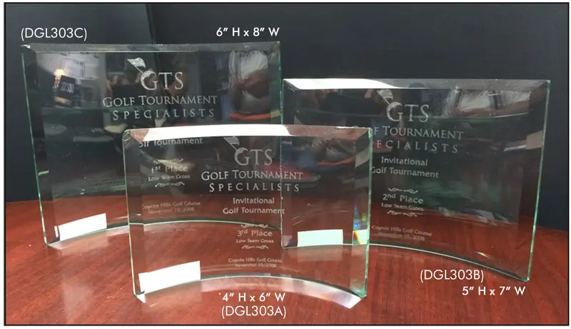 Curved Beveled Glass Recognition Plaque 1