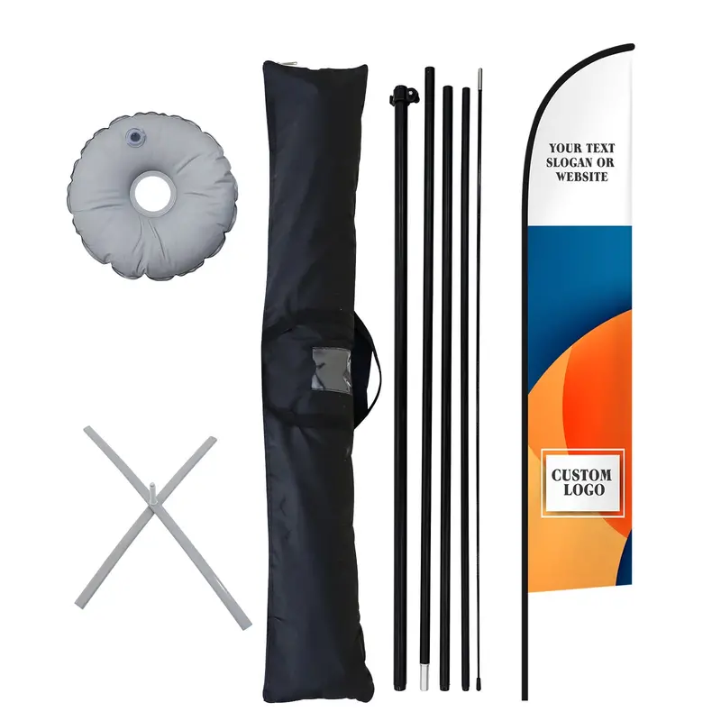 Custom 20Ft Feather Flag With Logo – Includes Cross Base Kit 1