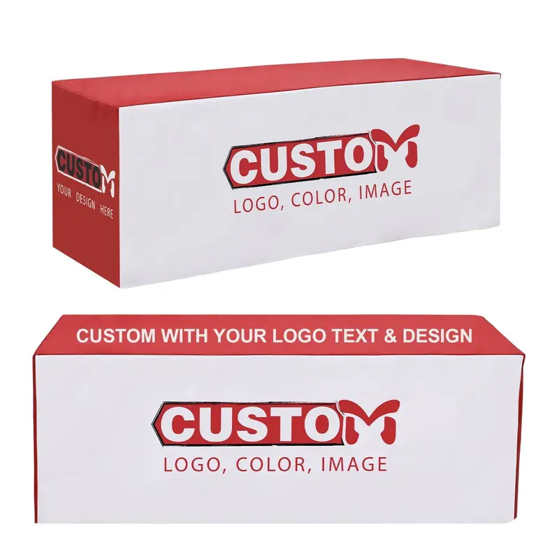 Custom Branded Fitted Tablecloth – Personalized Logo Design For 4Ft, 6Ft, Or 8Ft Tables 3