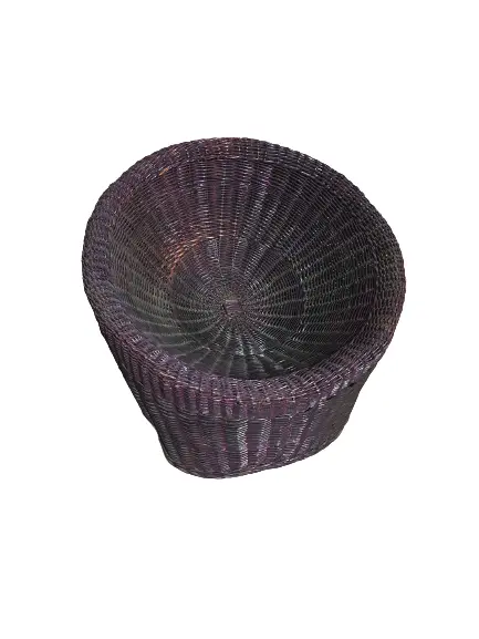 Dark Purple Rattan Lounge Chair 1