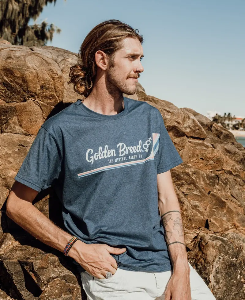 Deluxe Retro Surf Graphic Tee – Navy Marle 1