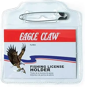 Eagle Claw Fishing License Holder – Durable Pvc Card Sleeve 1