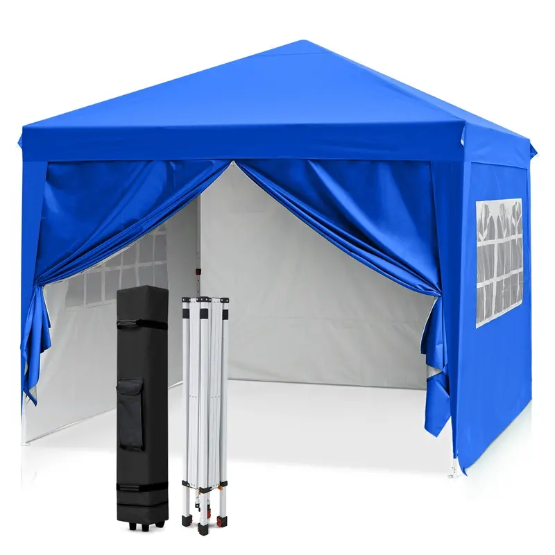 Eagle Peak 10X10 Pop-Up Canopy Tent With Four Removable Side Walls – 100 Sq Ft Shade Shelter In Blue, Red, Gray, White, Or Black 1