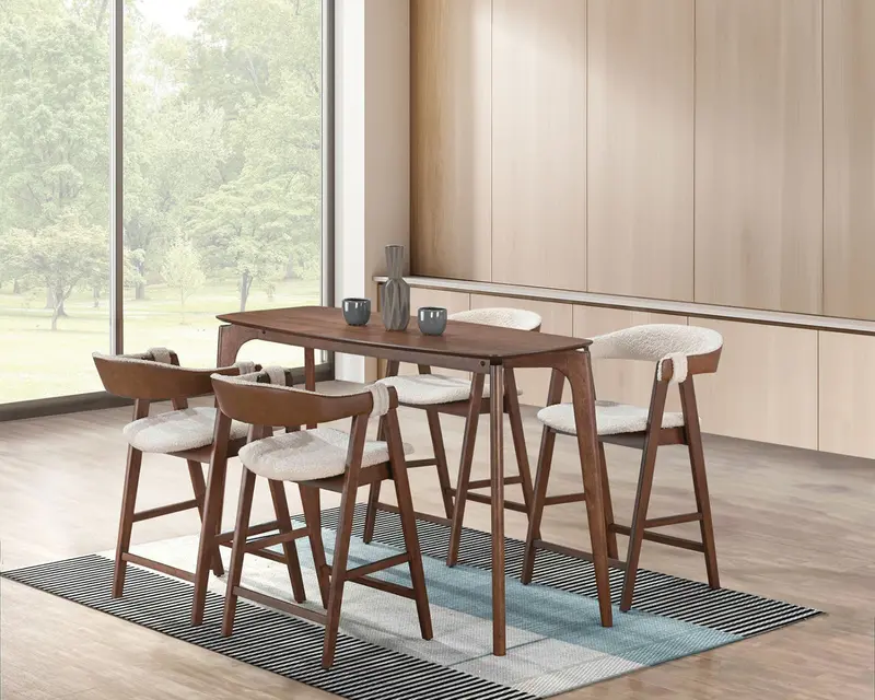 Ebikon Rustic Counter-Height Dining Table – Natural Wood Grain By Furniture Of America 1