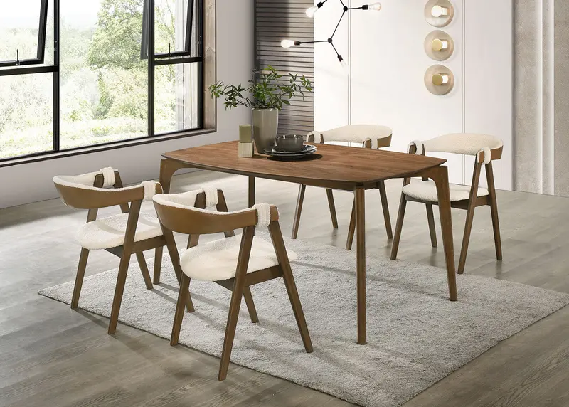Ebikon Standard-Height Dining Table – Warm Walnut Finish By Furniture Of America 1