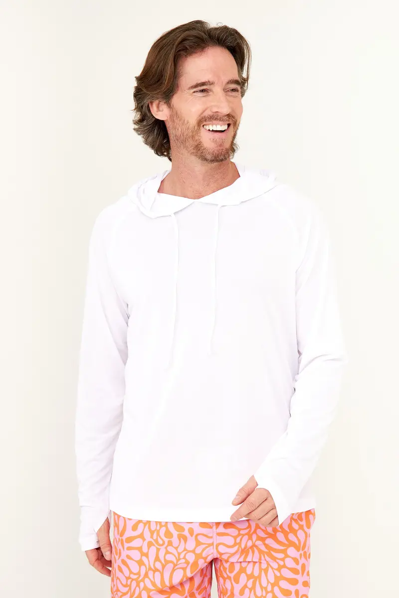 Eli Upf50 Hoodie In Minimalist White 1