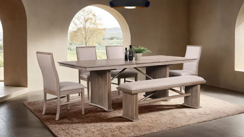 Ellesmere Narrow Top Dining Table – Light Gray Finish By Furniture Of America 1