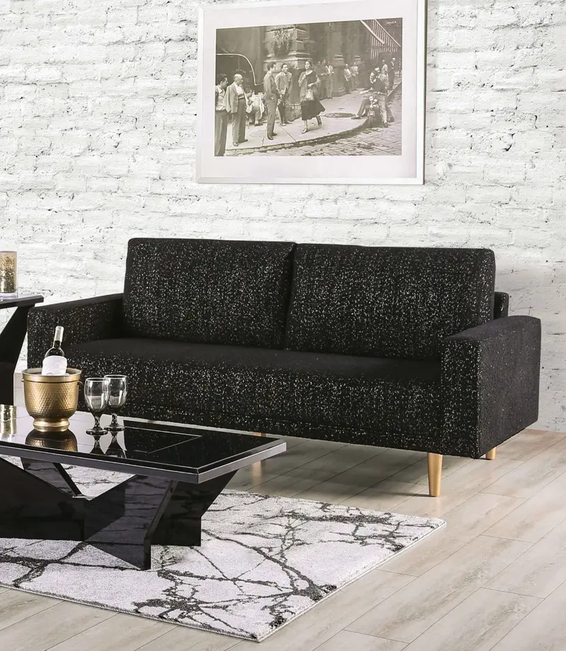Elverum Dark-Black Modern Sofa – Fm61000Bk-Sf 1