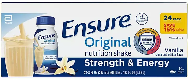 Ensure Original Vanilla Nutritional Shake – Compact Meal Replacement (8 Fl Oz, 24-Pack) 1