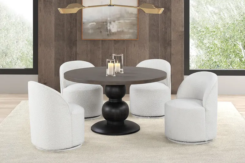 Essen Round Dining Table With Solid Wood Base – Furniture Of America 1