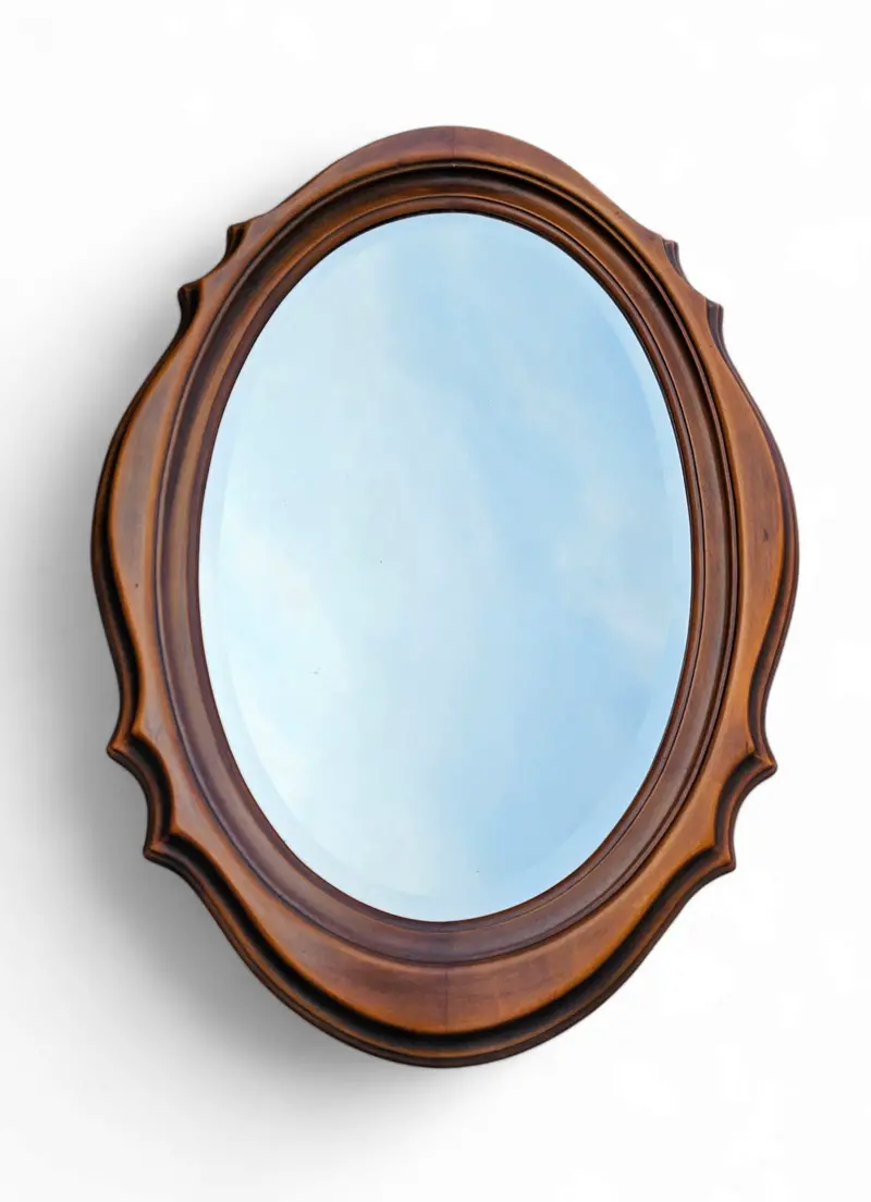 Faceted Oval Mirror, Mid-Century Modern Design, 1960S 1