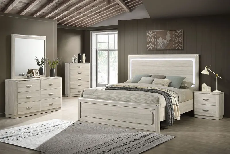Farsund Nightstand – Light Gray Modern Bedroom Side Table 1
