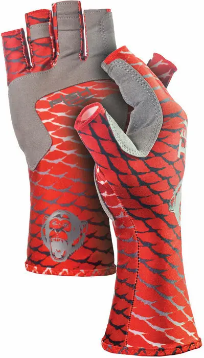 Fish Monkey Half-Finger Guide Gloves – Redfish Pattern, Xxl 1
